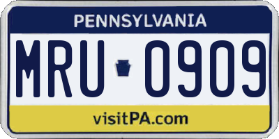 PA license plate MRU0909