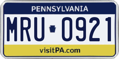PA license plate MRU0921
