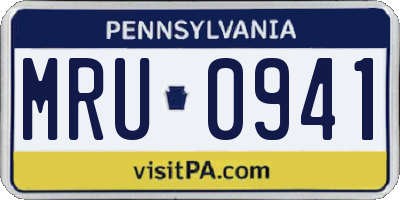 PA license plate MRU0941