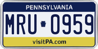 PA license plate MRU0959