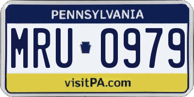PA license plate MRU0979