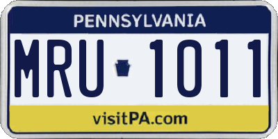 PA license plate MRU1011