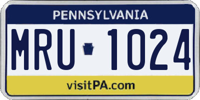 PA license plate MRU1024