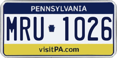 PA license plate MRU1026