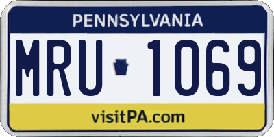 PA license plate MRU1069