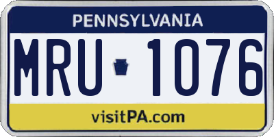 PA license plate MRU1076