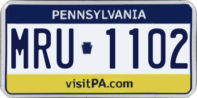 PA license plate MRU1102