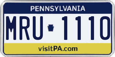PA license plate MRU1110