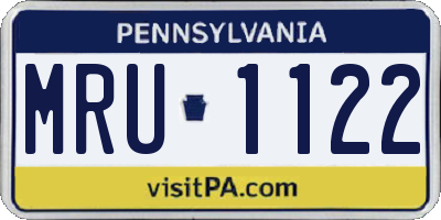 PA license plate MRU1122
