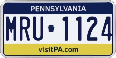 PA license plate MRU1124