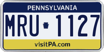 PA license plate MRU1127