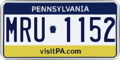 PA license plate MRU1152