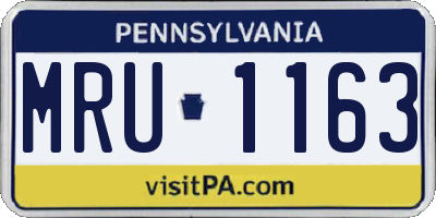 PA license plate MRU1163