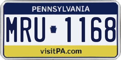 PA license plate MRU1168