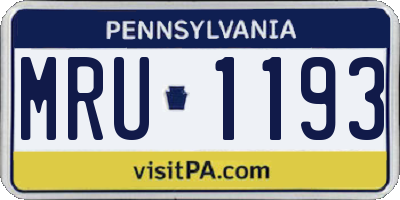 PA license plate MRU1193