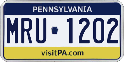 PA license plate MRU1202