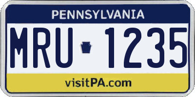 PA license plate MRU1235