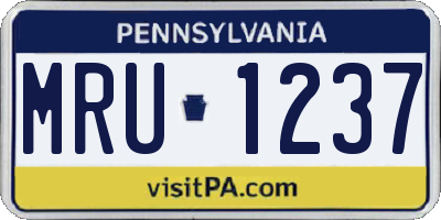 PA license plate MRU1237