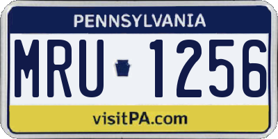 PA license plate MRU1256