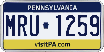 PA license plate MRU1259
