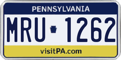 PA license plate MRU1262