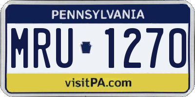 PA license plate MRU1270