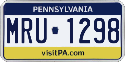 PA license plate MRU1298