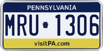 PA license plate MRU1306