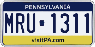 PA license plate MRU1311