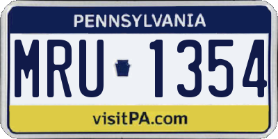 PA license plate MRU1354
