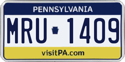 PA license plate MRU1409