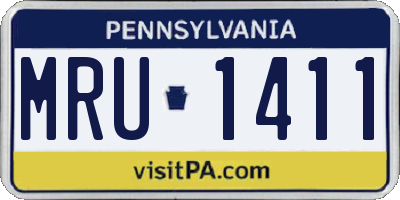 PA license plate MRU1411