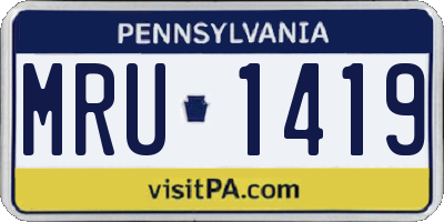 PA license plate MRU1419