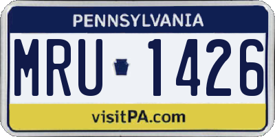 PA license plate MRU1426