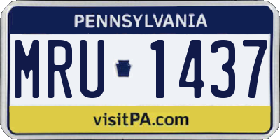 PA license plate MRU1437