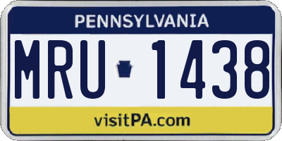 PA license plate MRU1438