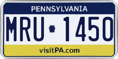 PA license plate MRU1450