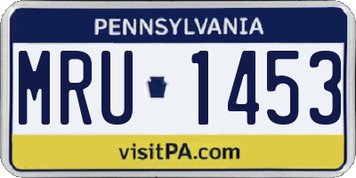 PA license plate MRU1453