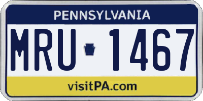 PA license plate MRU1467