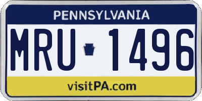 PA license plate MRU1496