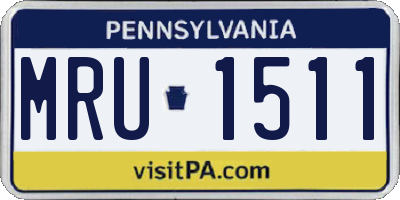 PA license plate MRU1511