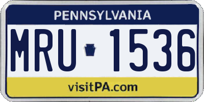 PA license plate MRU1536