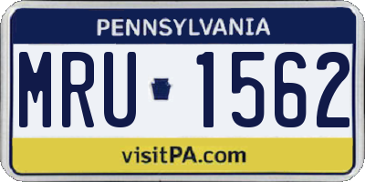 PA license plate MRU1562