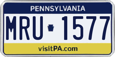 PA license plate MRU1577