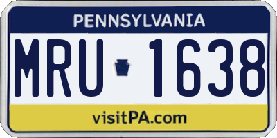 PA license plate MRU1638