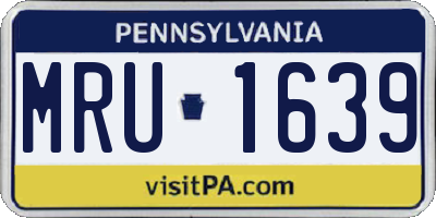 PA license plate MRU1639