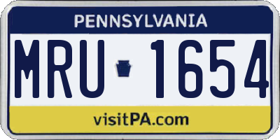 PA license plate MRU1654