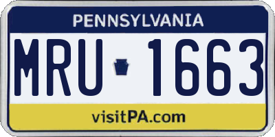 PA license plate MRU1663