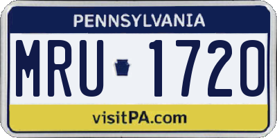 PA license plate MRU1720