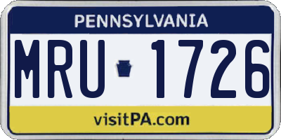 PA license plate MRU1726